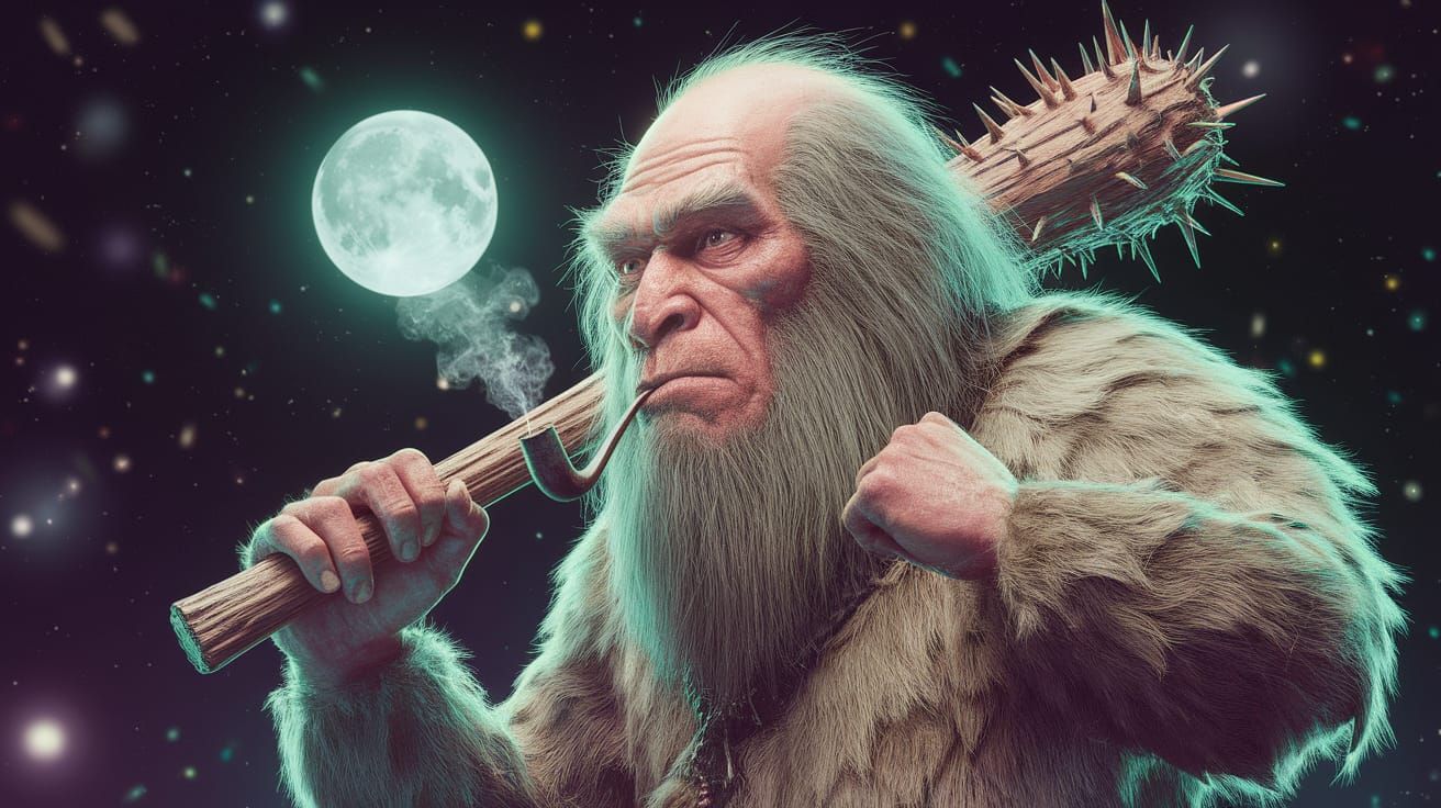 Gigantic Ice Age Man in Ultraviolet Light