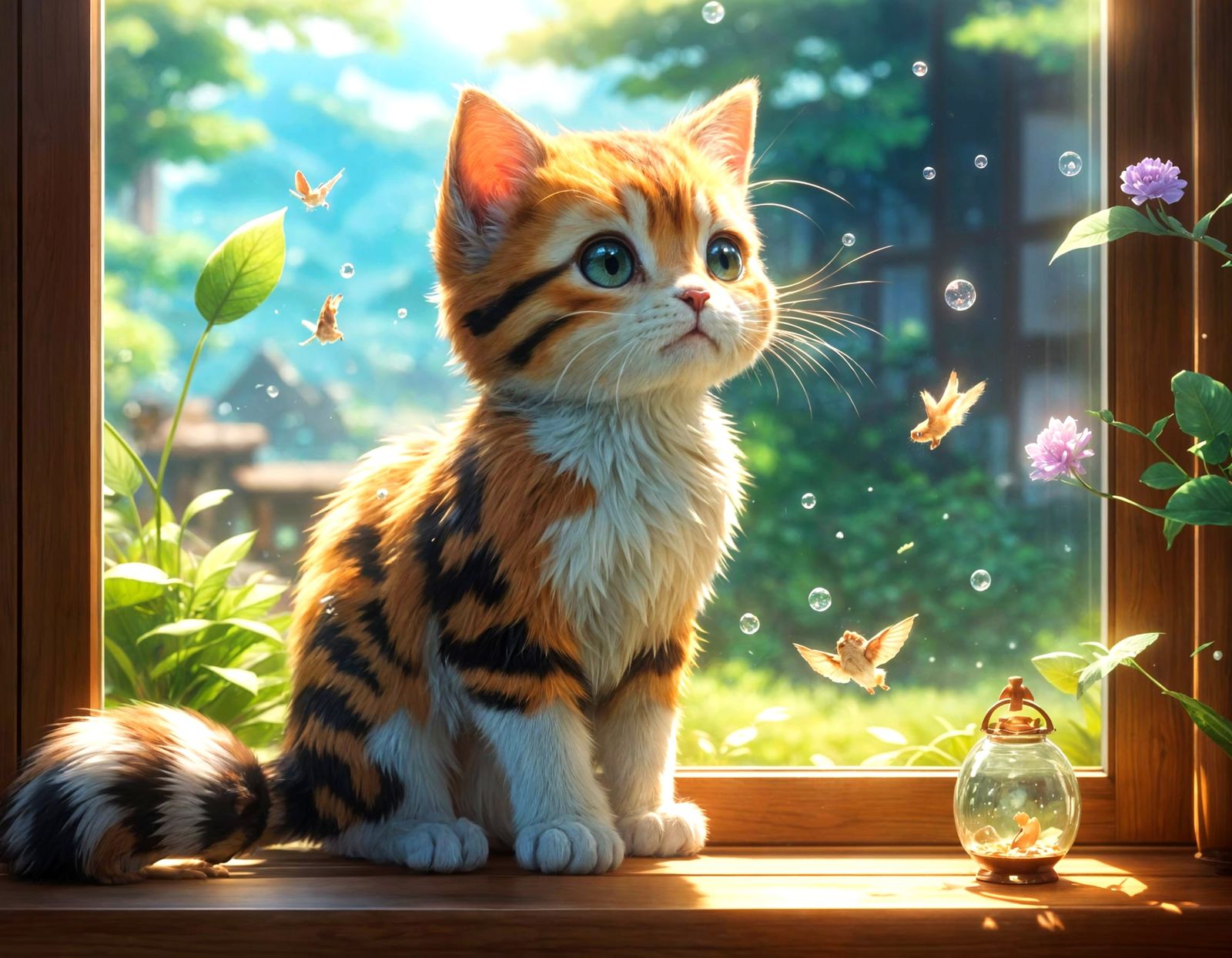 Kitten and Chipmunk: 3D Anime Art