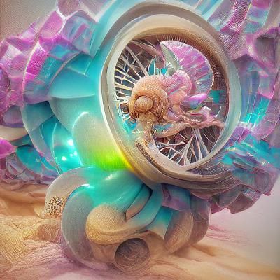Surreal Motorcycle Fantasy in Detailed Pastel Colors