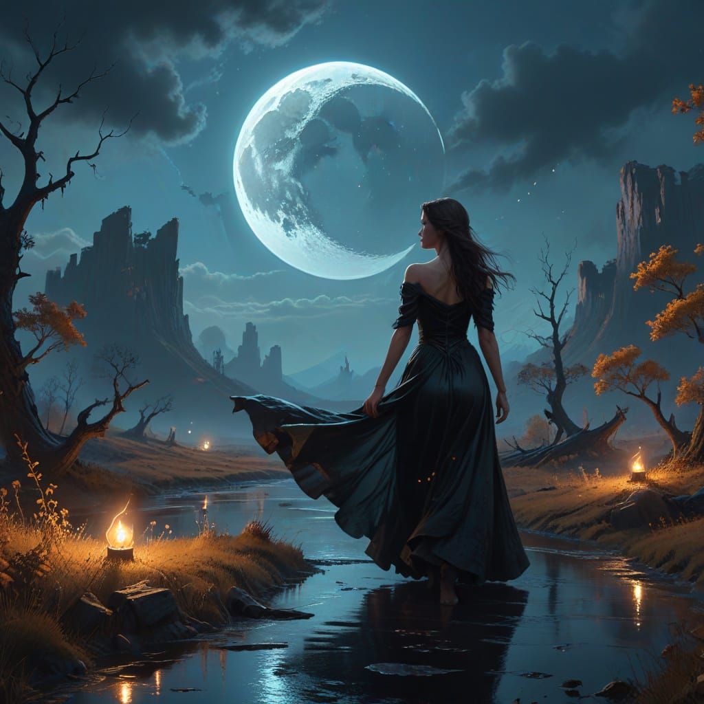 Dreamlike Women in a Mystical Landscape
