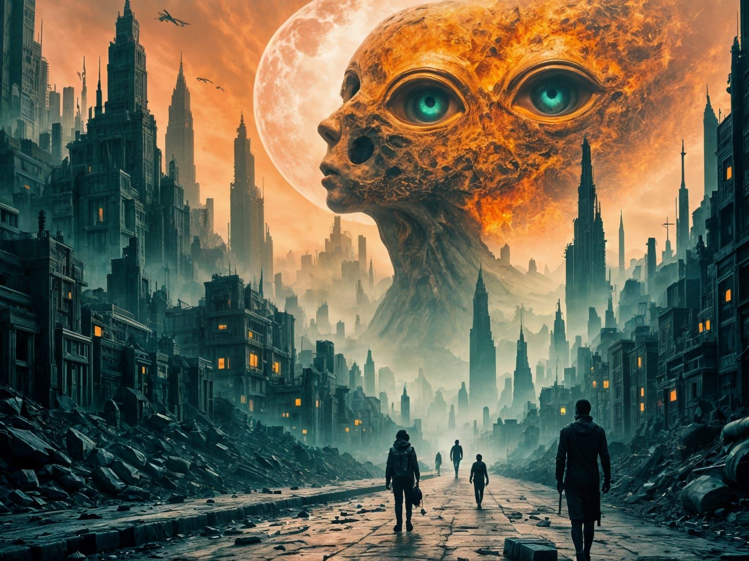 <lora:Abstract Reality:1.0> An abstract dystopia where reali...