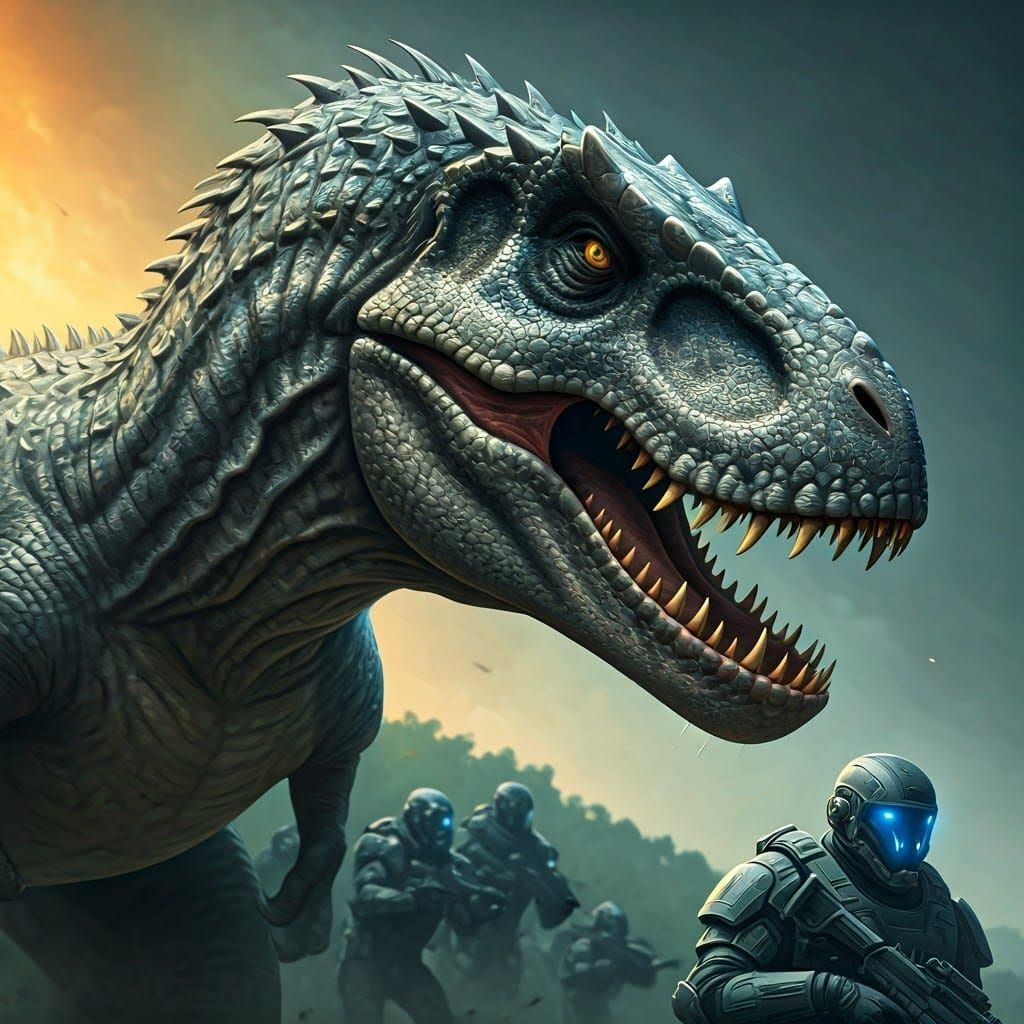 Indominus Rex Confronts Containment Unit: Hyperrealistic Spl...