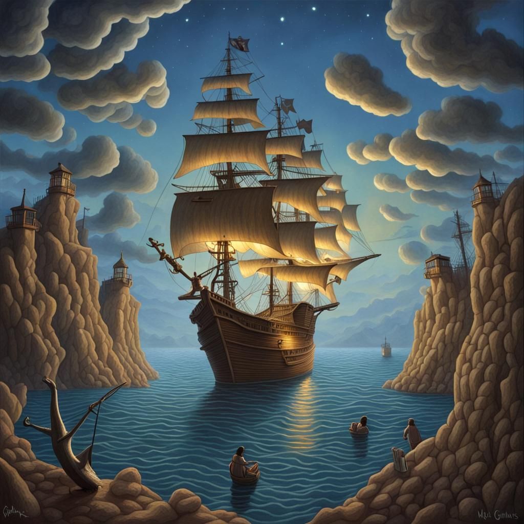 Surreal Pirate Ships Inspired by Rob Gonsalves