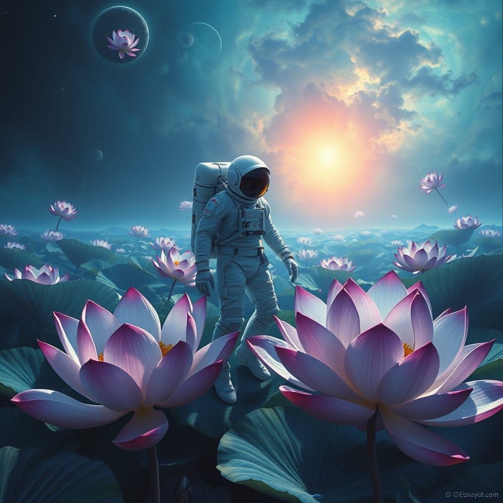 Astronaut Finds Lotus Flowers on Ocean Floor