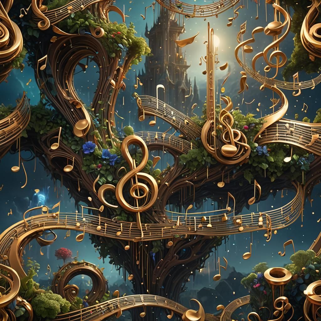 Divine Music: A Fantastical Digital Art Concept