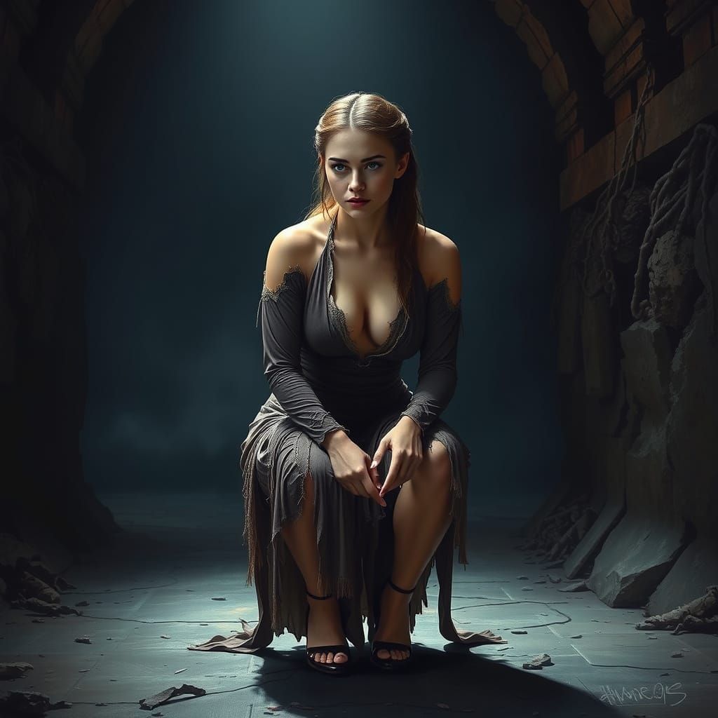 Khaleesi in Dungeon: Gritty Realism and Dramatic Lighting