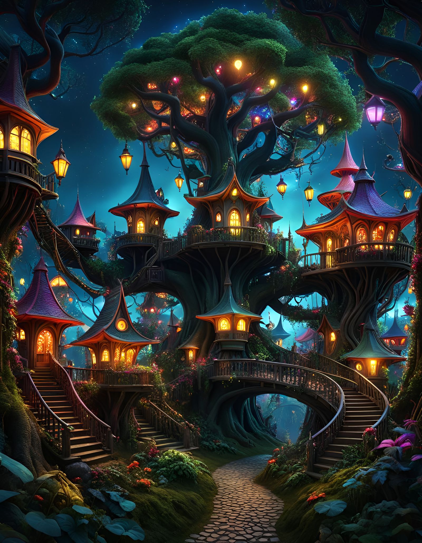 Goblincore Tree Village: A Fantasy Wonderland