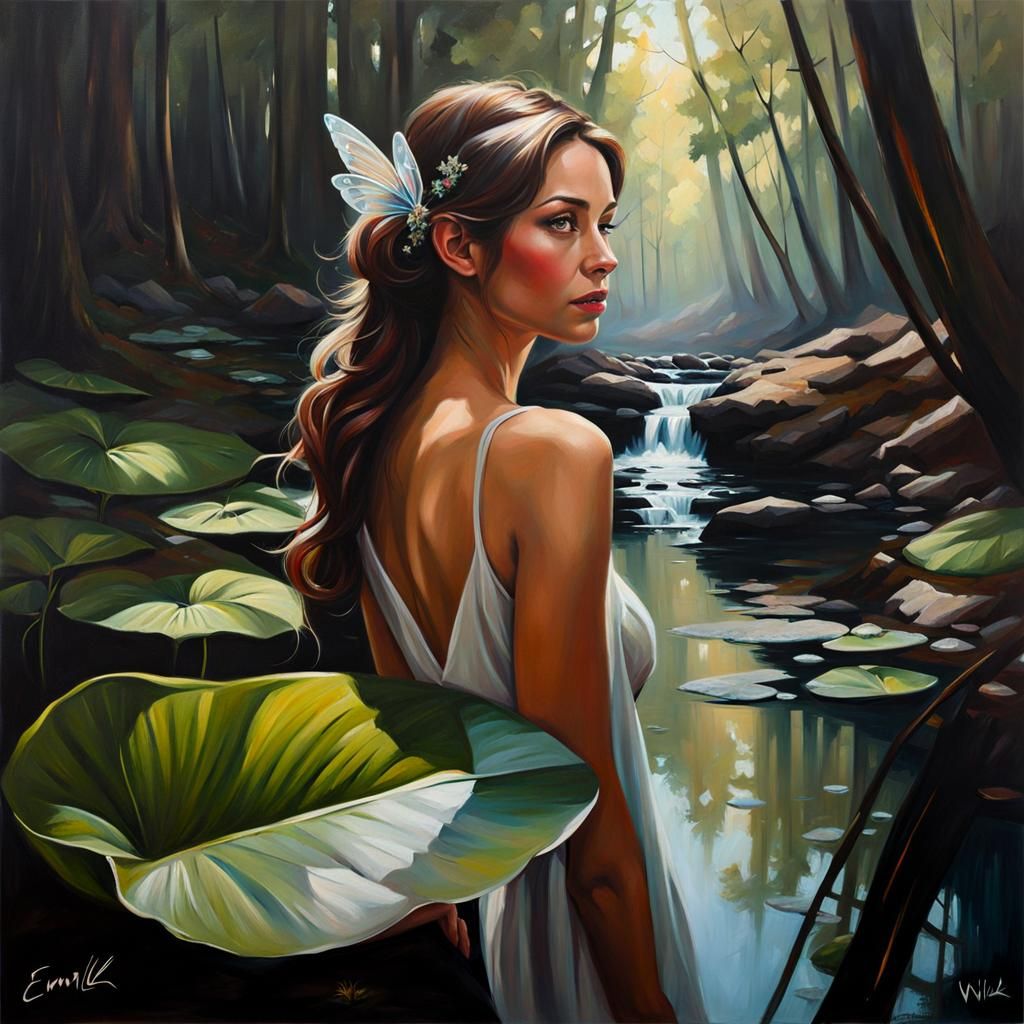 Fairy in Galactic Paradise: Realistic Portrait