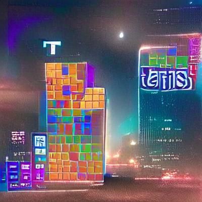 Colorful Tetris Blocks Falling Illustration