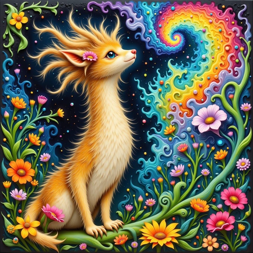 Lantana Guardian in Alphonse Mucha Style