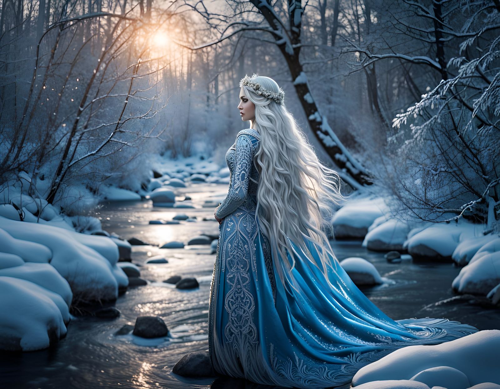 Winter River Goddess