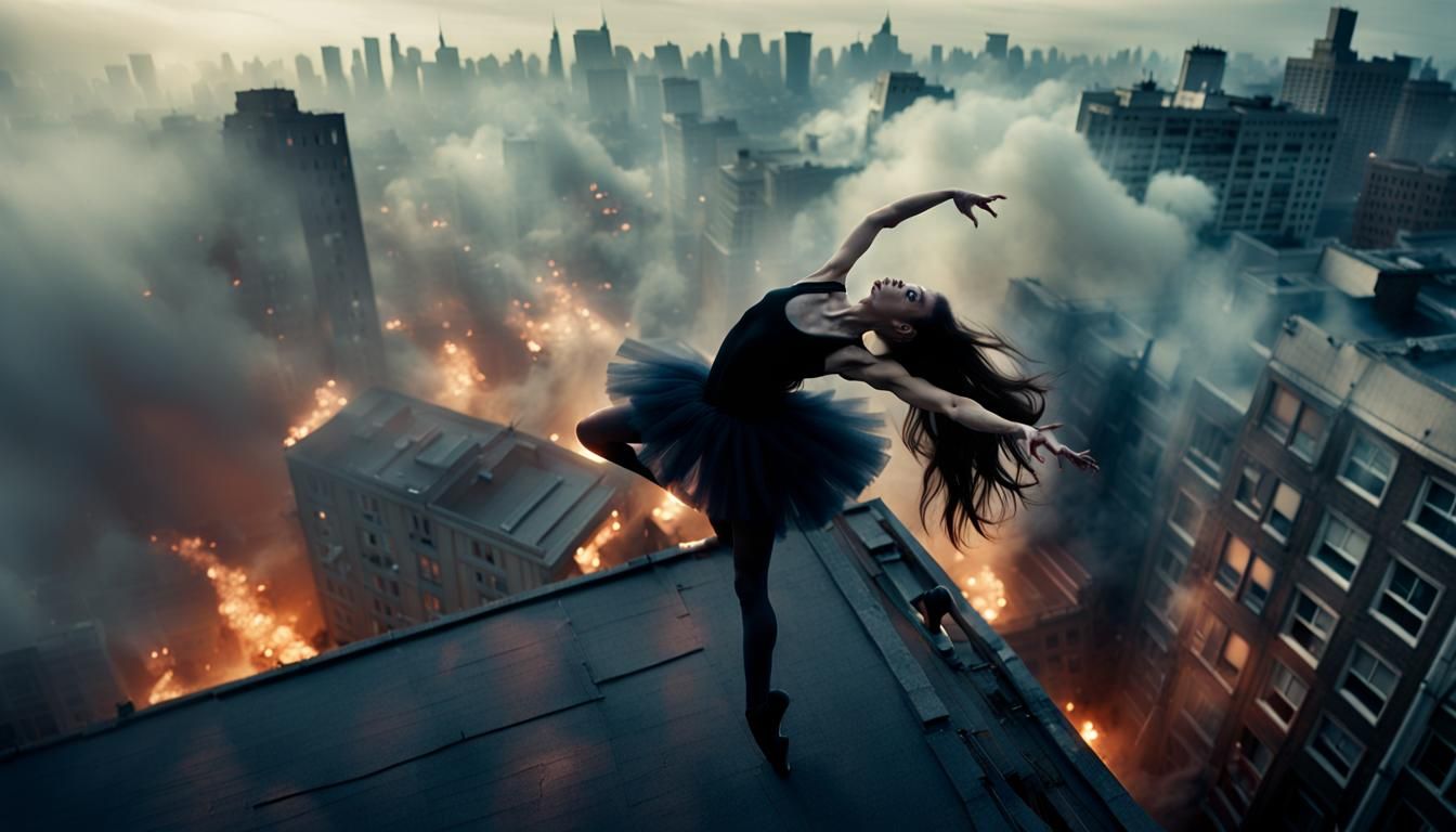 Ballerina Dances Amidst Zombie Apocalypse: Cinematic Photogr...