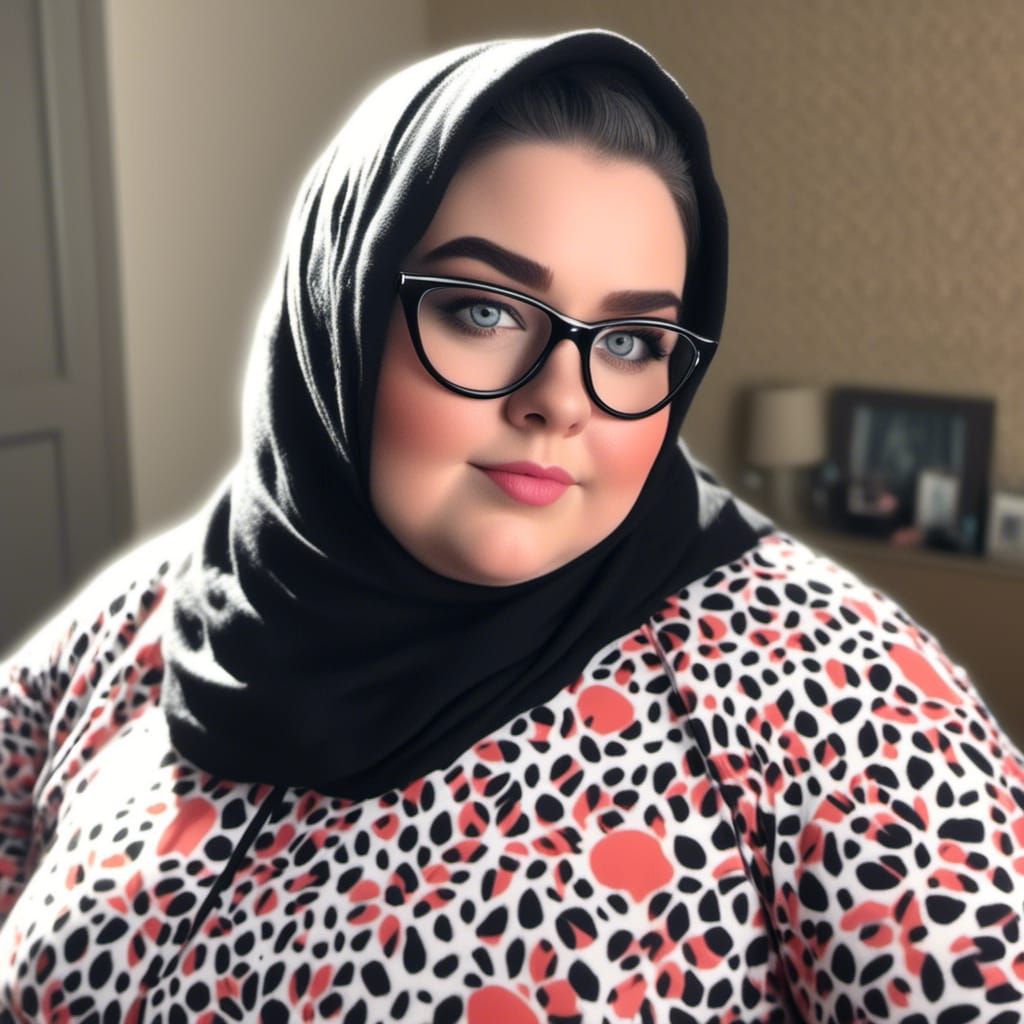 Curvy Woman in Niqab with Dramatic Eye Makeup