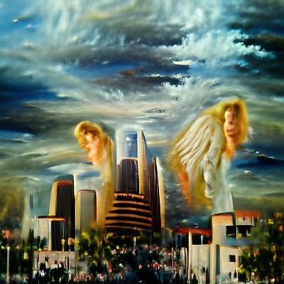 City of Angels: Expressive Oil Painting
