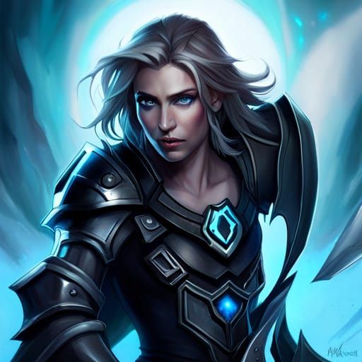 Death Knight Portrait with Glowing Eyes