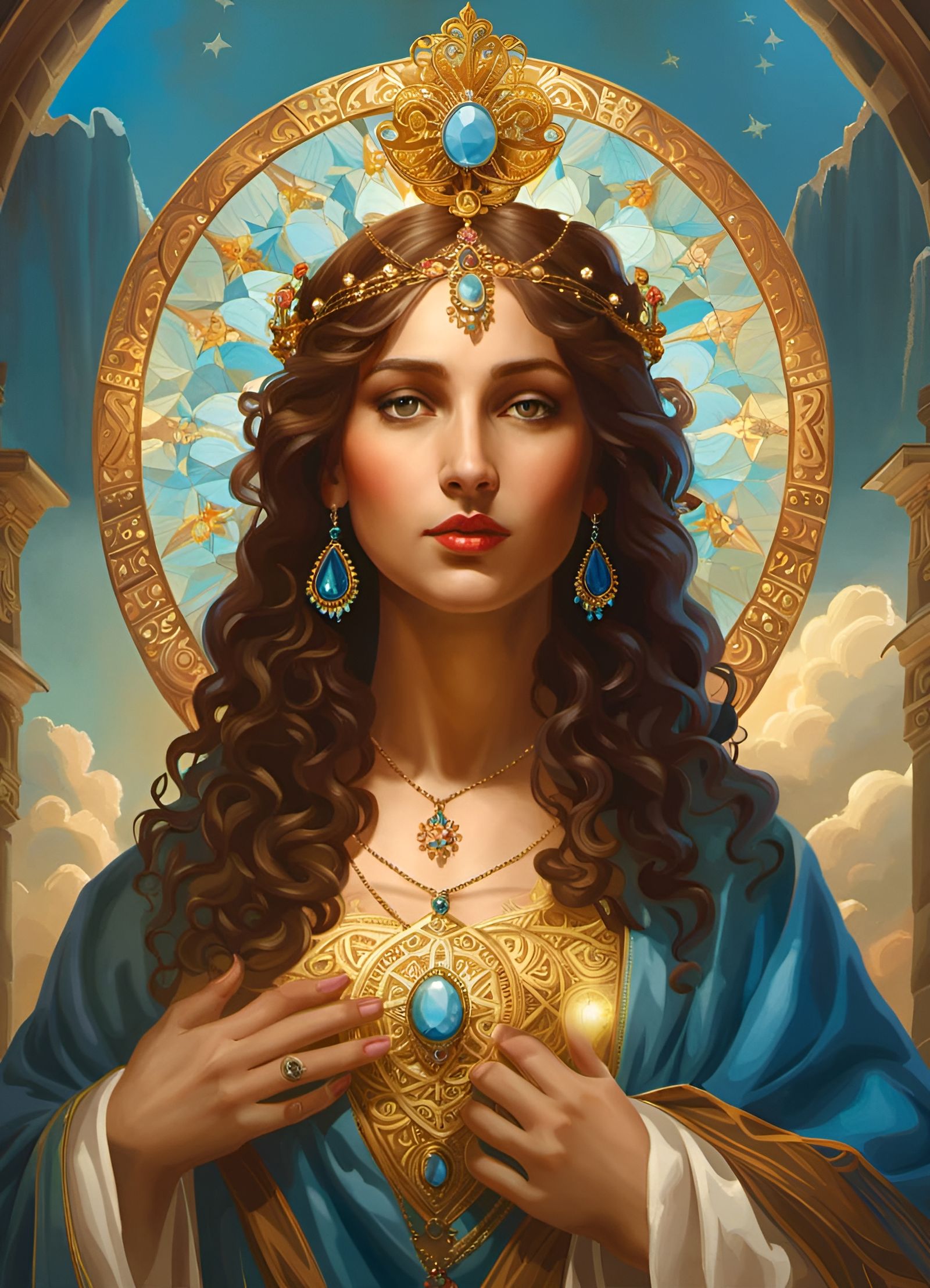 Female Jesus Christ Portrait in Hyperrealistic Style