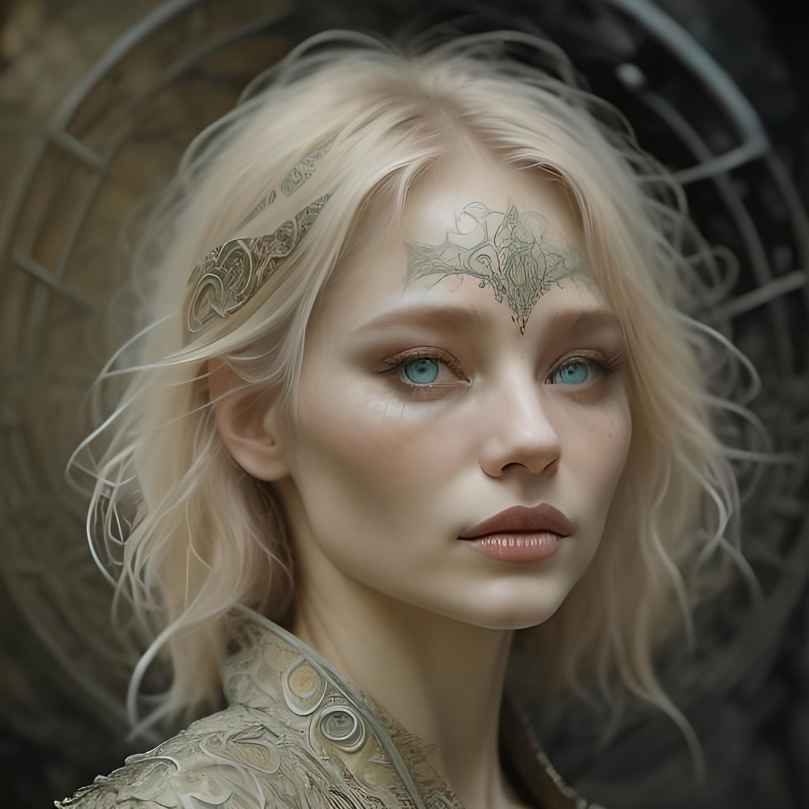 Beautiful Scaled Woman in Royal Hall