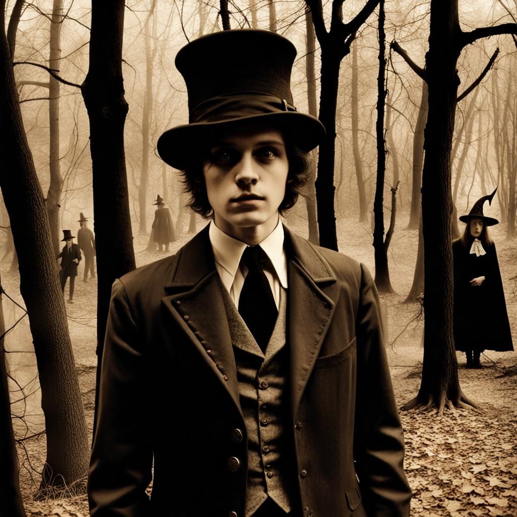 1970s Sepia Photograph: Man in Top Hat