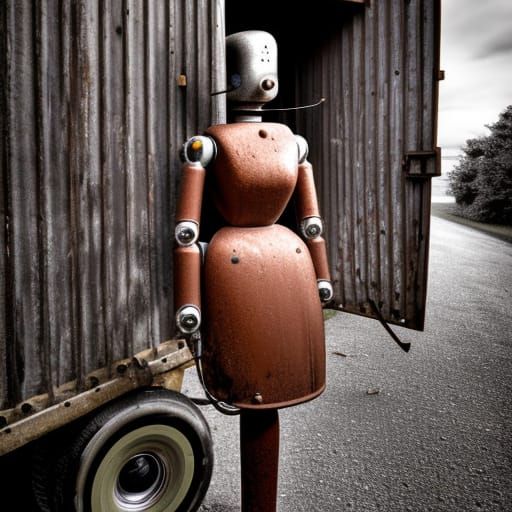 1950s Robot Queen: Close-Up Portrait