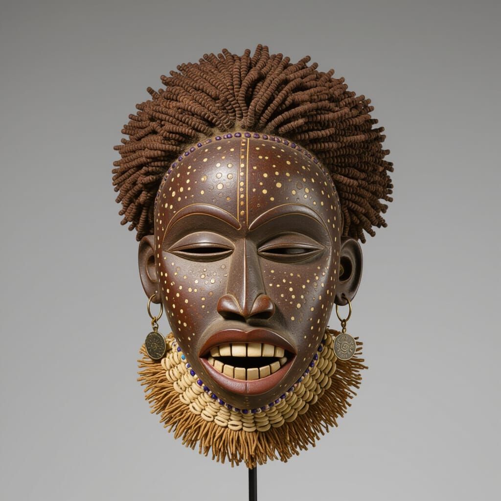 Ovimbundu Mask from Angola with Filed Teeth
