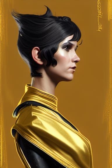 Pixie Haired Beauty in Starship Uniform