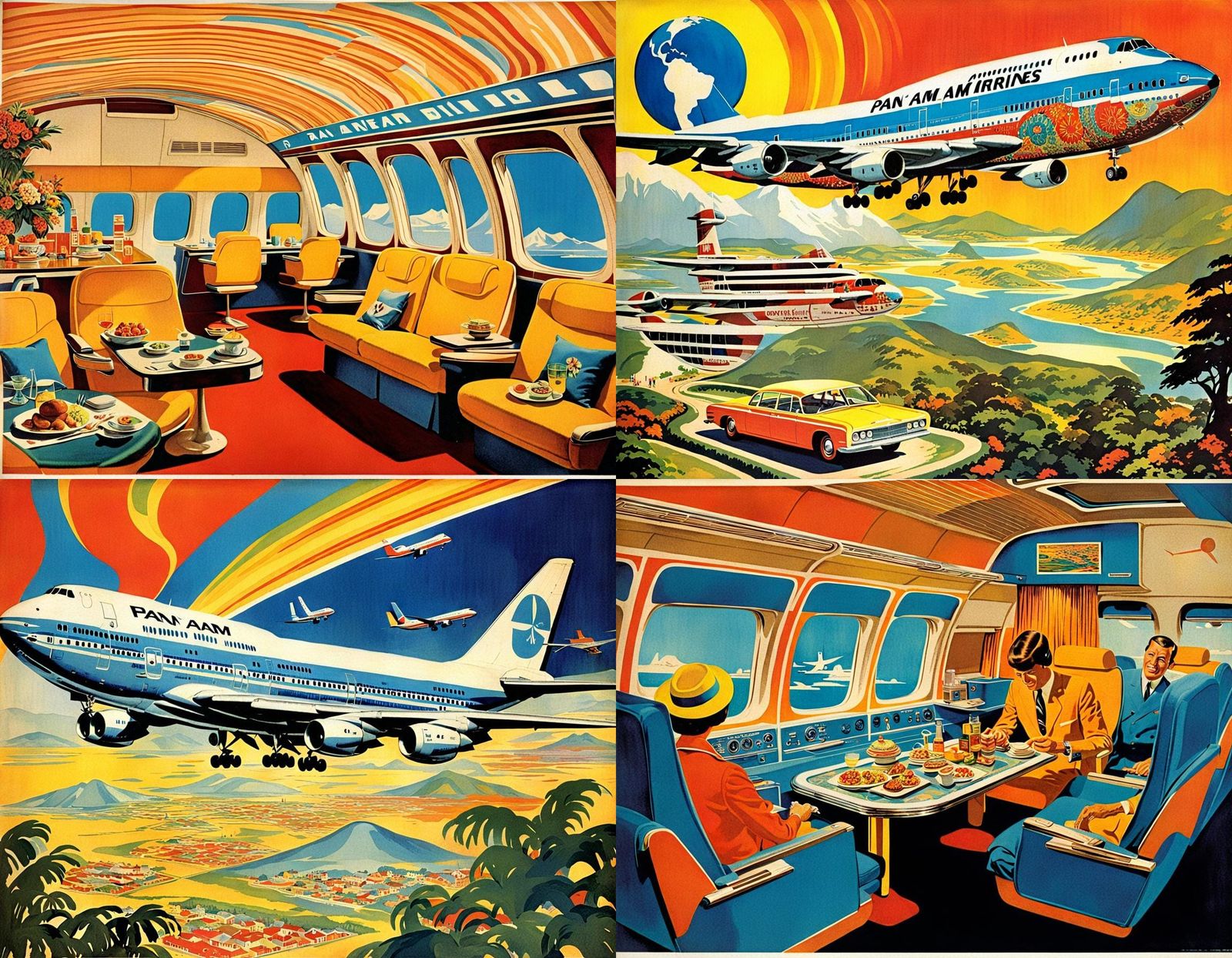 Psychedelic Pan Am 747 Ad: Golden Age of Travel