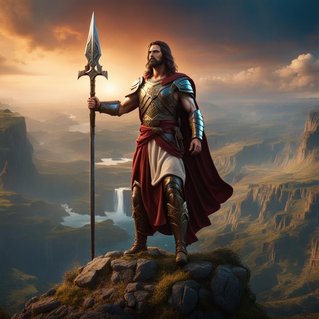 Jesus as Warrior on World, Matte Painting