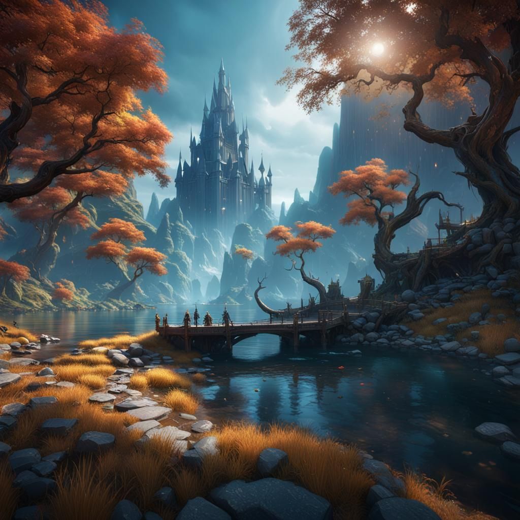 Epic Fantasy Kingdom in 3D Game Cinematic Style