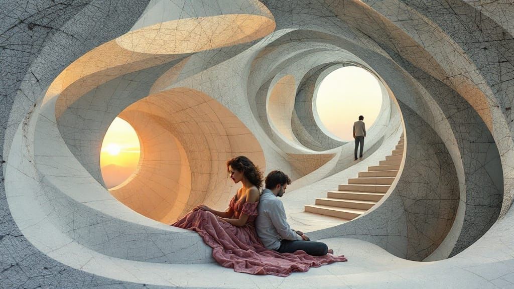 Parametric Blob Architecture Tunnel in Nightspace