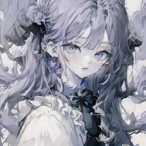 Cute Chibi Girl with Purple Hair, Splash Art