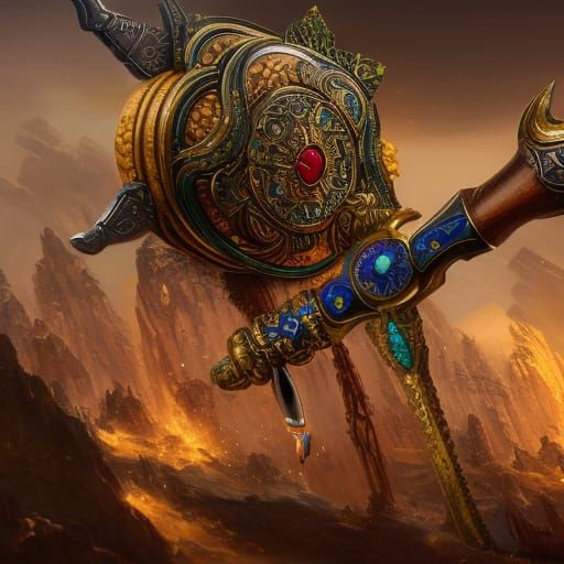 Jeweled War Hammer Fantasy Concept Art