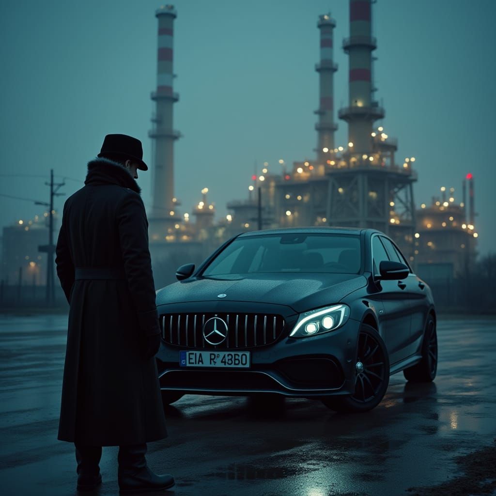 Russian Police Major Stands Guard at Oil Refinery in Winter ...