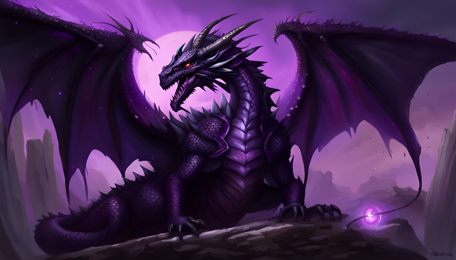 Gargantuan Black Dragon Radiating Entropy and Decay