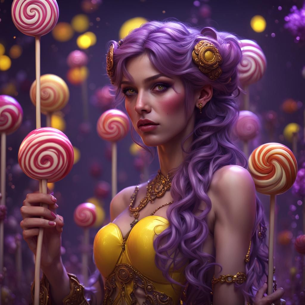 Hyperdetailed Lollipops in Dark Fantasy Style