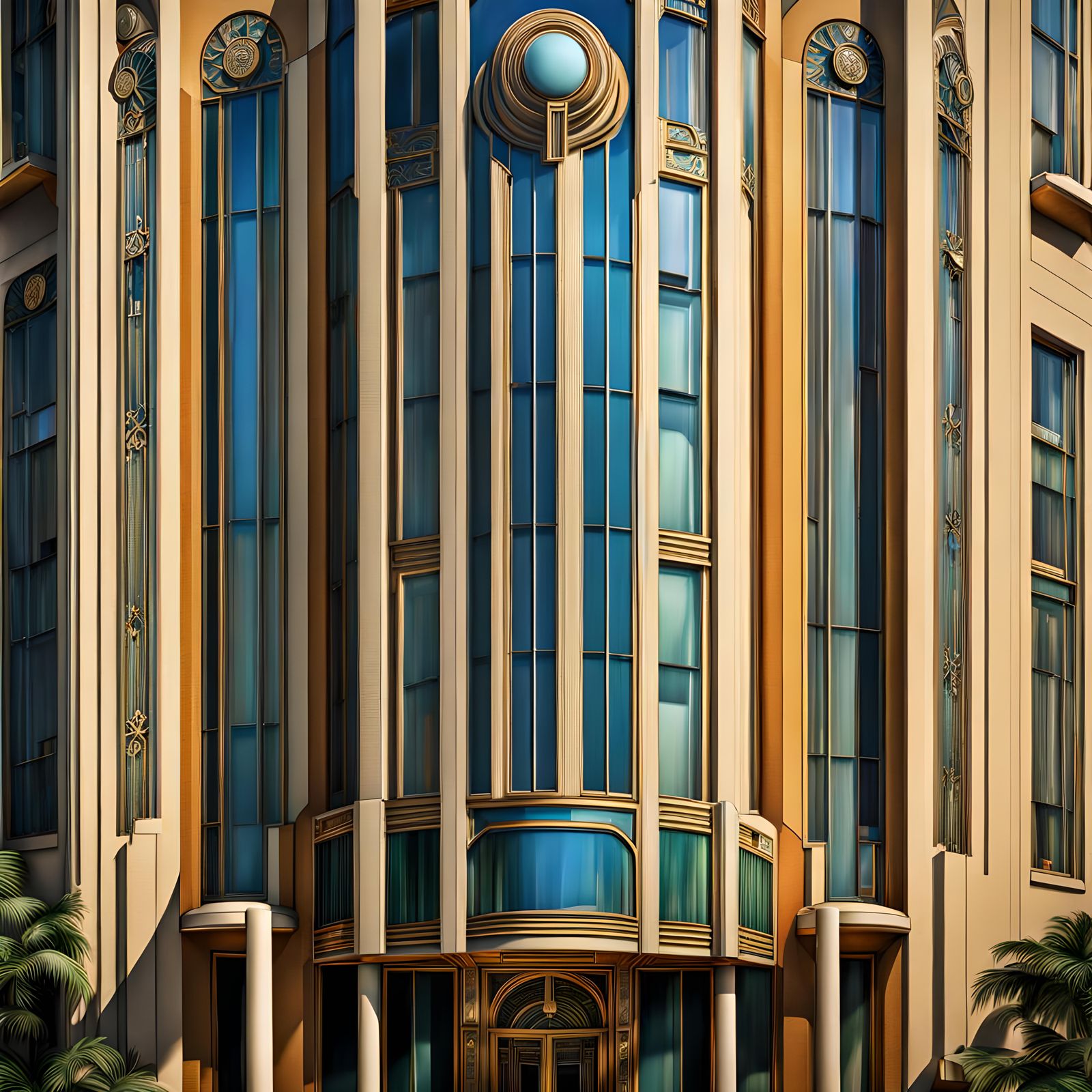 Art Deco Building in Hyperrealistic HDR
