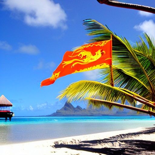 Golden Dragon on Tropical Tahiti Beach