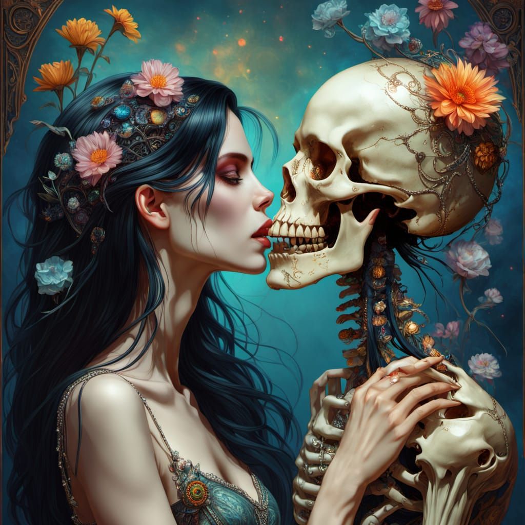 Ethereal Surrealist Beauty Embraces Cybernetic Majesty