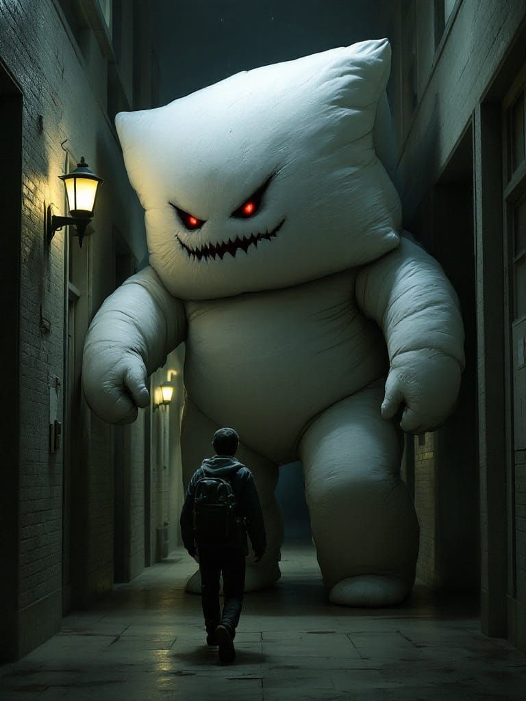 Gigantic Pillow Golem Guards Dormitory