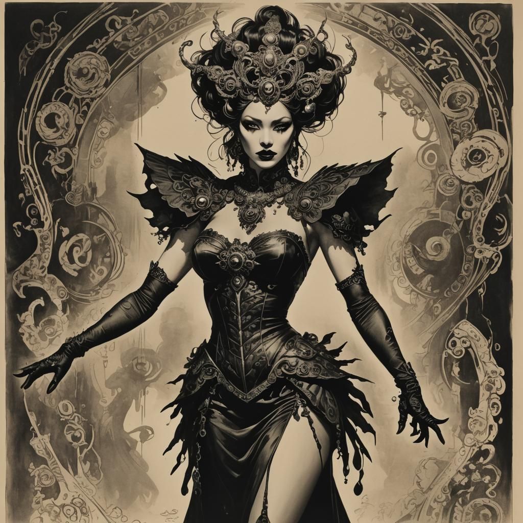 Jaguar-Masked Villainess Awaits on Bridge, Comic Book Style