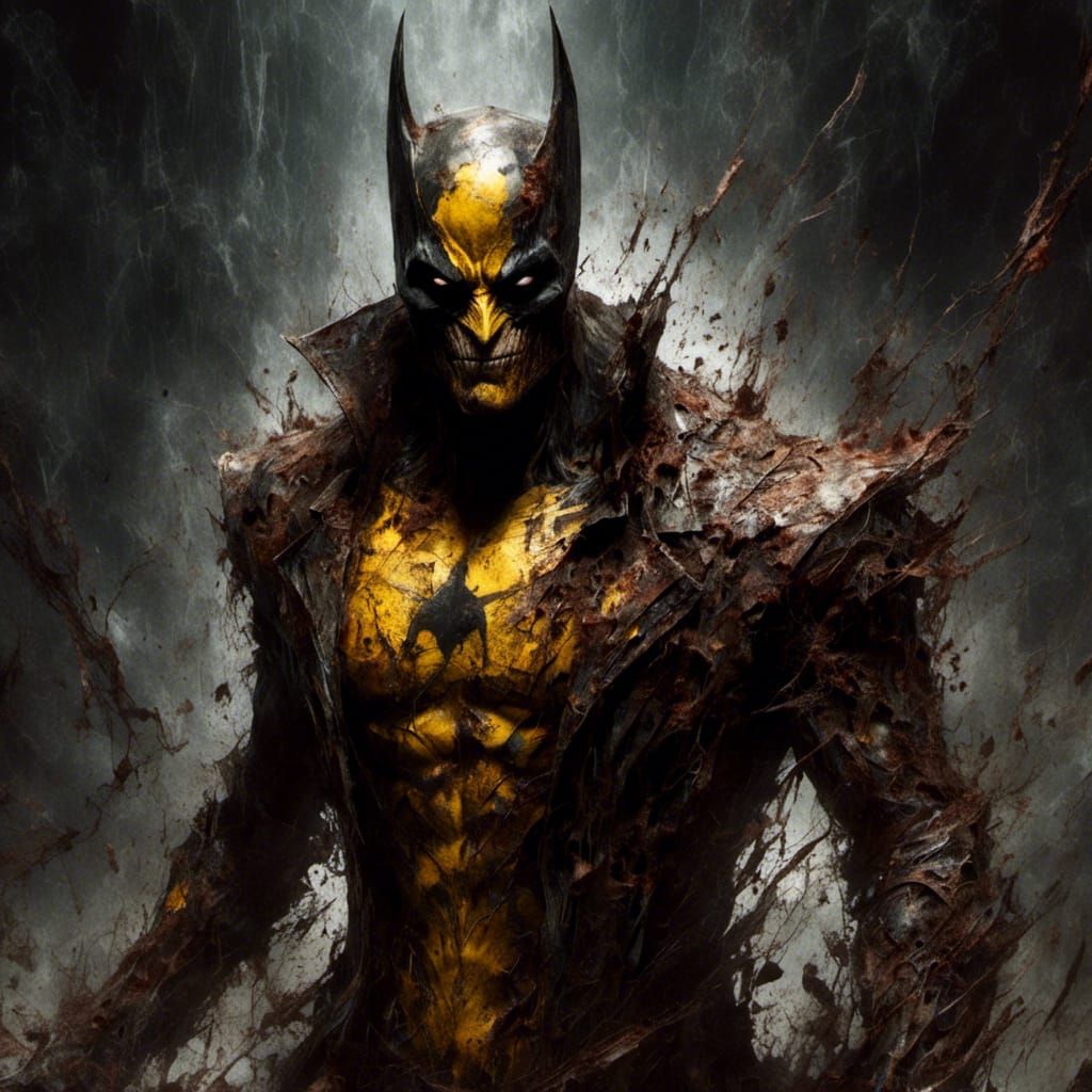 Wolverine in Anime Manga Style with Macabre Elements