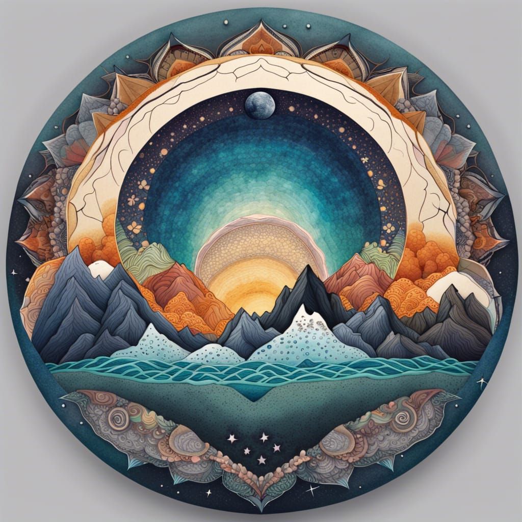 Detailed Mandala Art: Nature's Layers in Harmony