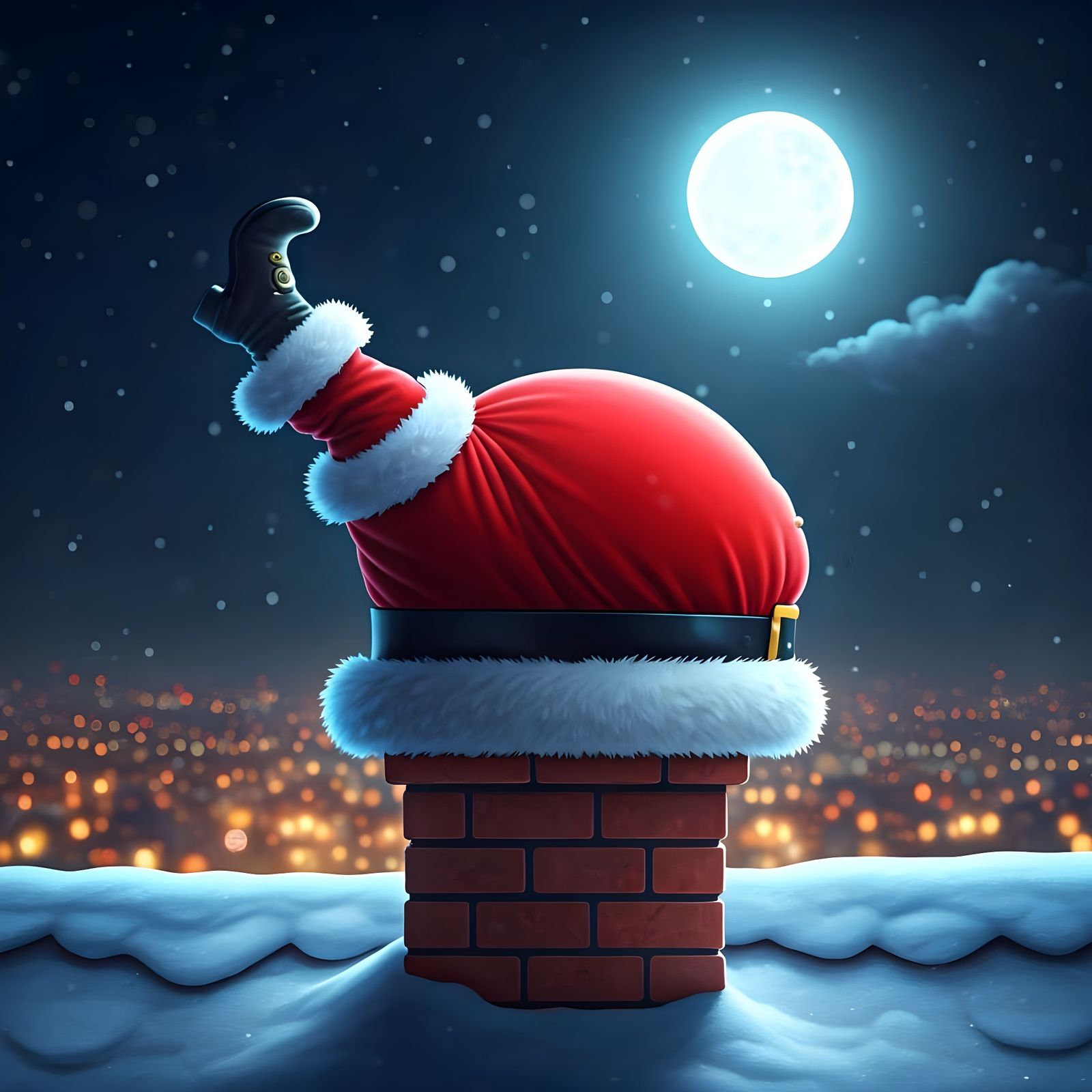 Christmas Chaos: Santa Stuck in Chimney
