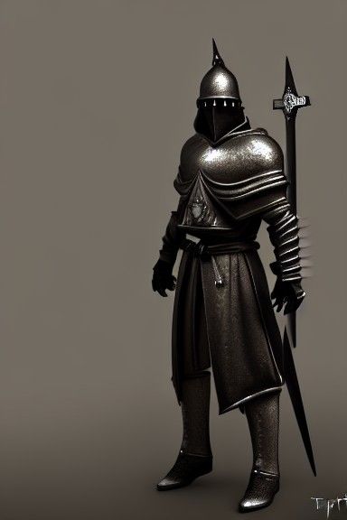 Hyperrealistic Templar Knight in Volumetric Lighting