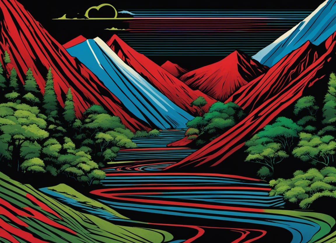 Mountains and Waterfall in Tribe Called Quest Style