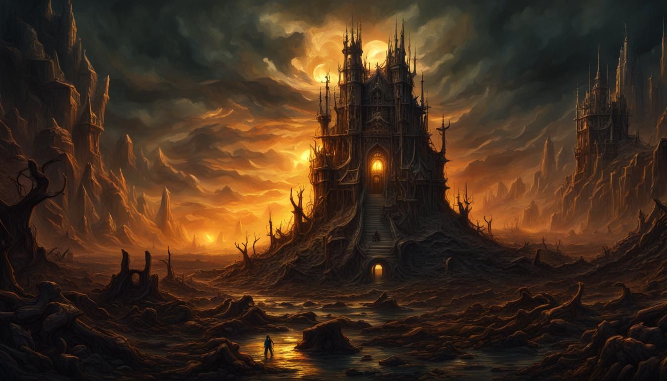 Ominous Dark Fantasy Landscape at the Heart of Existence