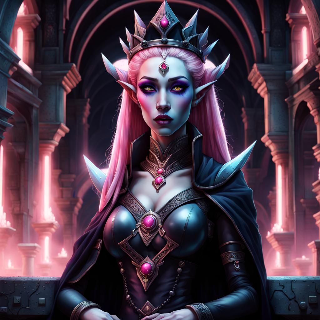 Drow Queen in Sci-Fi Underground City