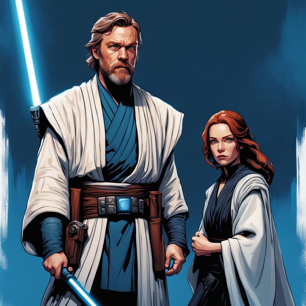 Obi-Wan Kenobi Portrait in Digital Art Style