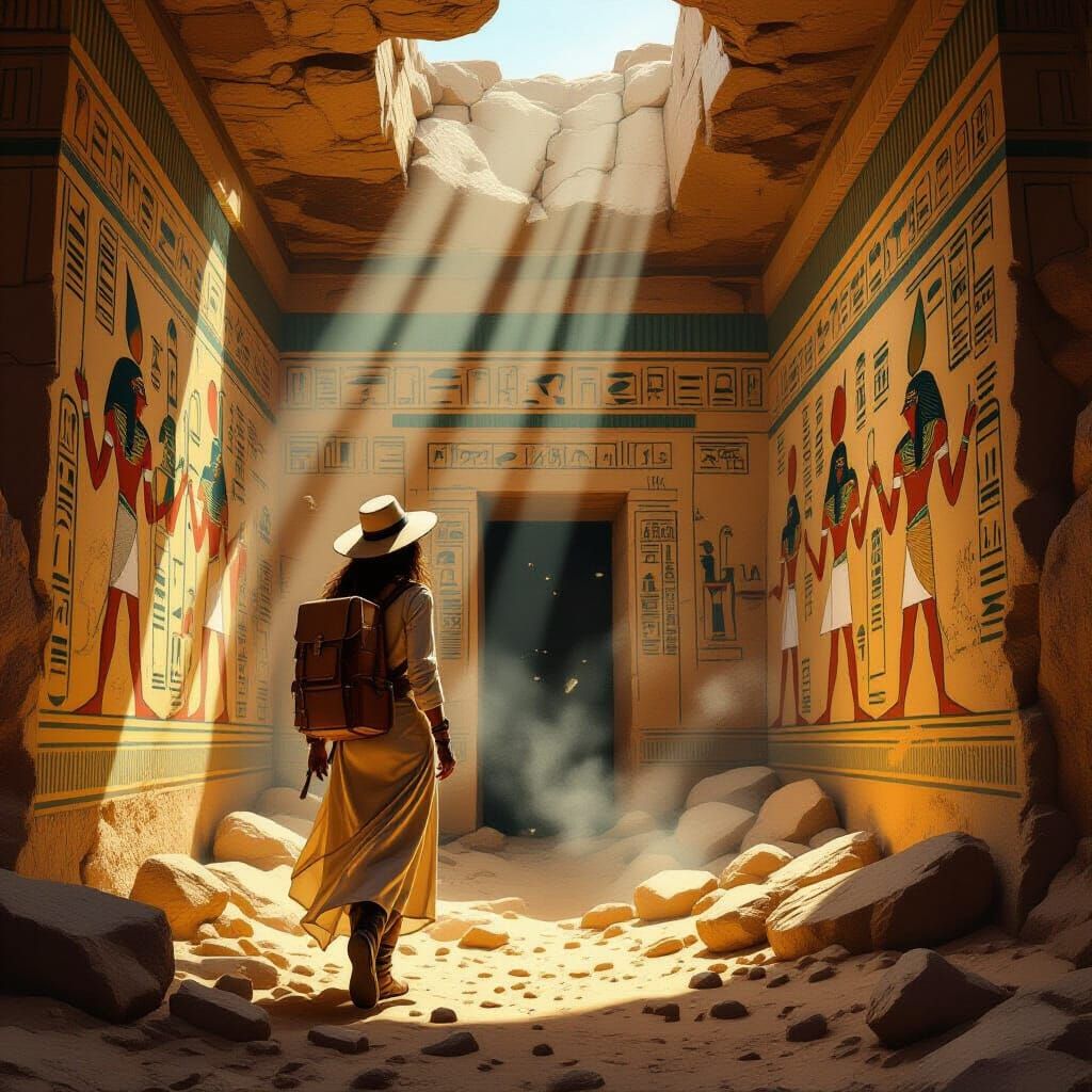1920s Archaeologist Explores Ancient Egyptian Tomb in Pulp A...