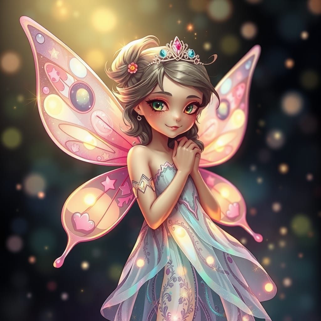 Beautiful Fairy with Flowing Dress in Fantasy Illustration