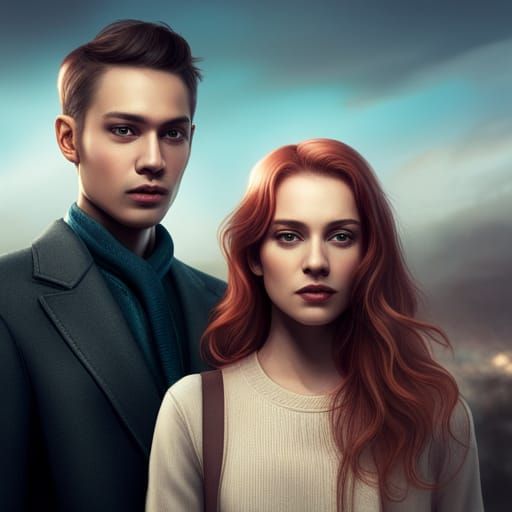 Ethereal Couple in Cel-Shaded Natural Lighting